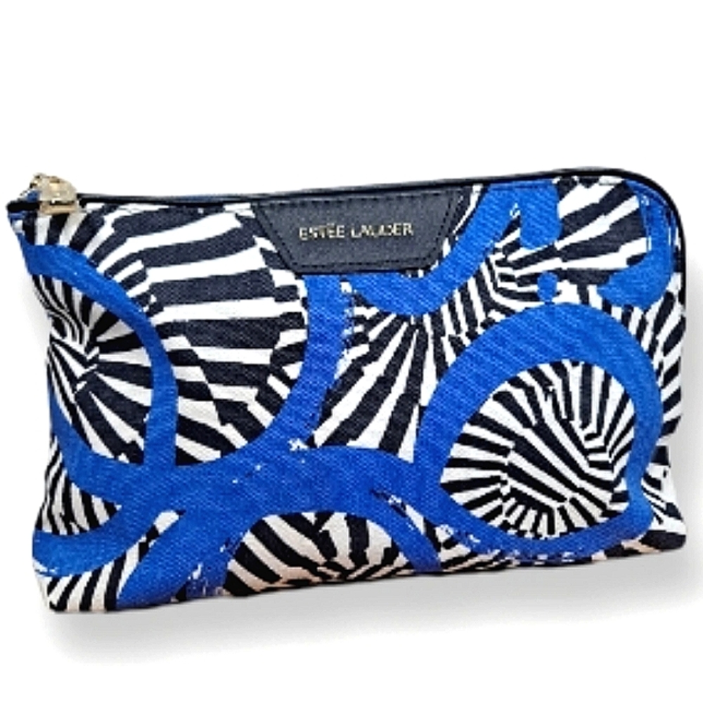 ESTEE LAUDER Quentin Jones Exotic Abstract Zip Makeup Cosmetic Pouch Bag NWT